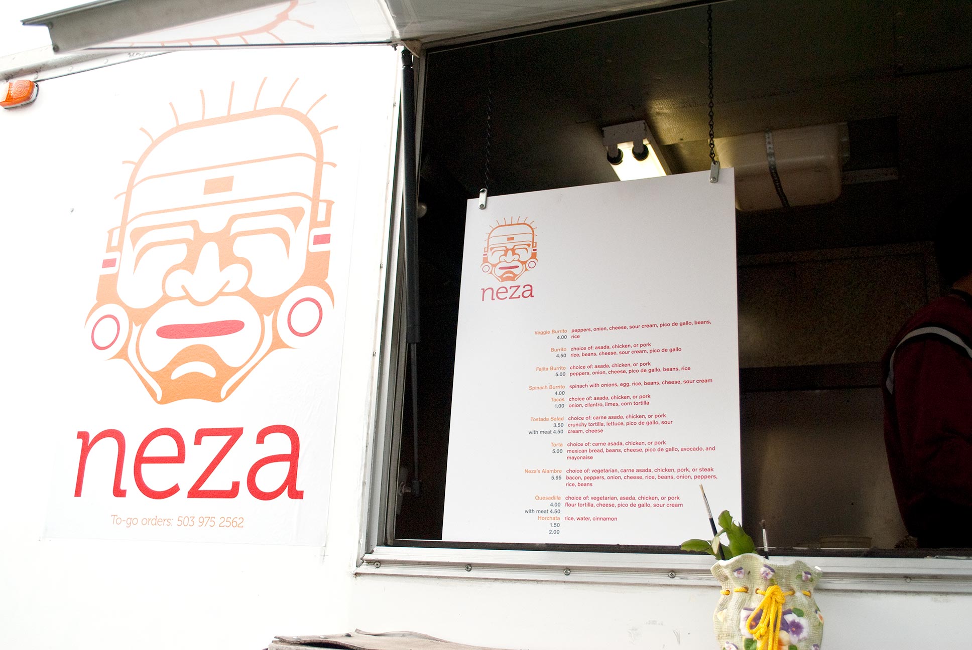 Neza sign and menu
